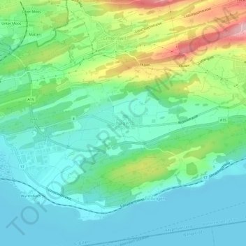 Carte topographique Wagen, altitude, relief