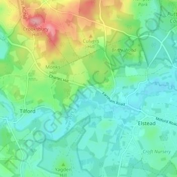 Carte topographique Charleshill, altitude, relief