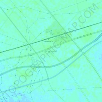 Carte topographique Singhawali, altitude, relief