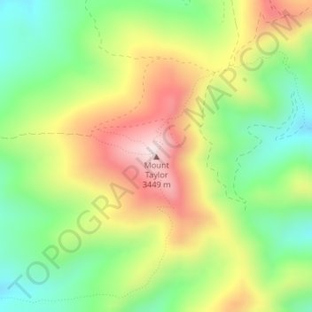 Carte topographique Mount Taylor, altitude, relief