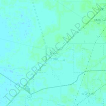 Carte topographique Ayalki, altitude, relief