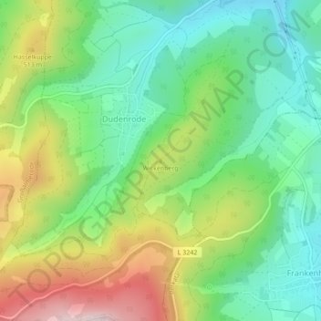 Carte topographique Wickenberg, altitude, relief