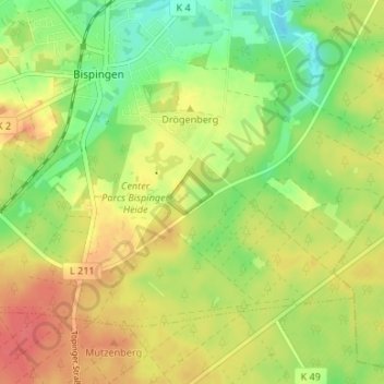 Carte topographique Iserhatsche, altitude, relief