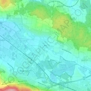 Carte topographique Watt, altitude, relief