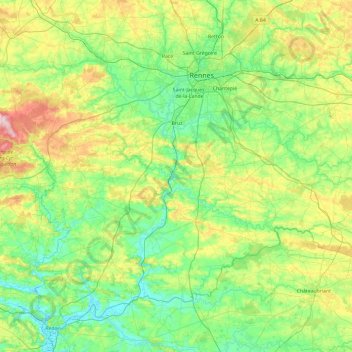 Carte topographique Île du Gai Lieu, altitude, relief