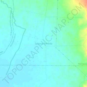 Carte topographique Sabana Perdida, altitude, relief