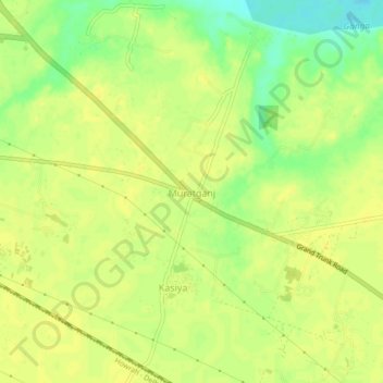 Carte topographique Muratganj, altitude, relief