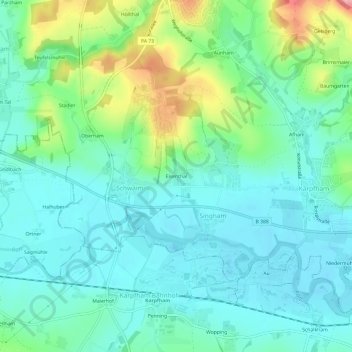 Carte topographique Eisenthal, altitude, relief