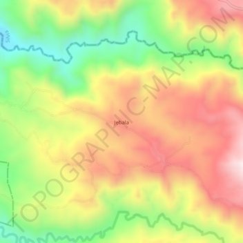 Carte topographique Jebala, altitude, relief