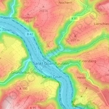 Carte topographique Hasenberg, altitude, relief