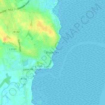 Carte topographique Blackrock, altitude, relief