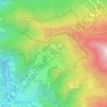 Carte topographique Le Valdare, altitude, relief
