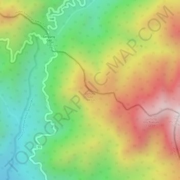 Carte topographique Gunung Gap, altitude, relief