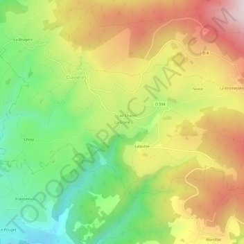 Carte topographique La Grane, altitude, relief