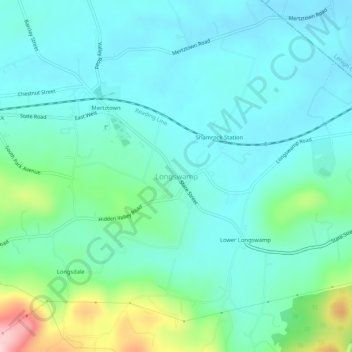 Carte topographique Longswamp, altitude, relief