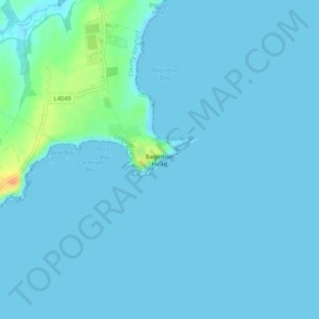 Carte topographique Baginbun Head, altitude, relief