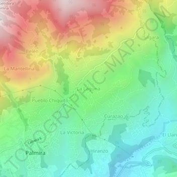 Carte topographique La Laguna, altitude, relief