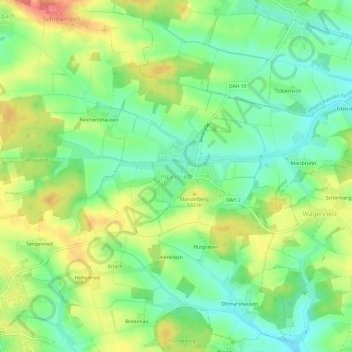 Carte topographique Pipinsried, altitude, relief