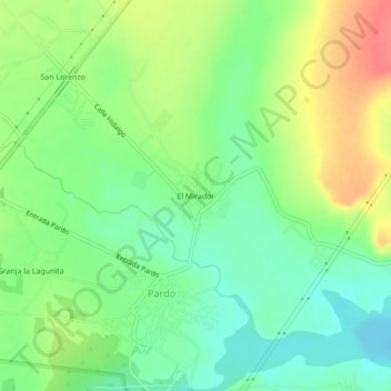 Carte topographique El Mirador, altitude, relief