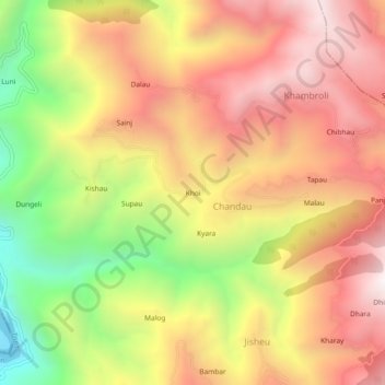 Carte topographique Khoi, altitude, relief