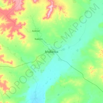 Carte topographique Madaoua, altitude, relief