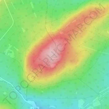 Carte topographique Opel, altitude, relief