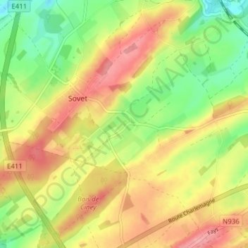 Carte topographique Croix, altitude, relief