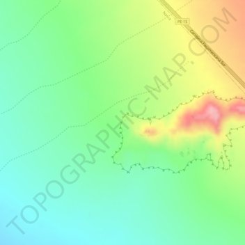 Carte topographique Gigante, altitude, relief