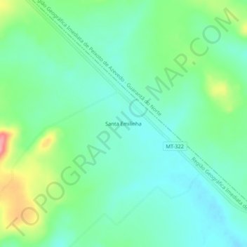 Carte topographique Santa Emilinha, altitude, relief