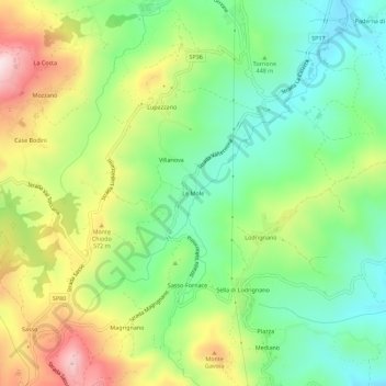 Carte topographique Le Mole, altitude, relief