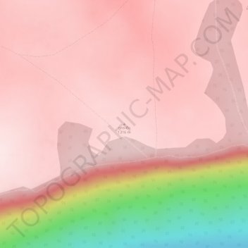 Carte topographique Phu Kradung, altitude, relief