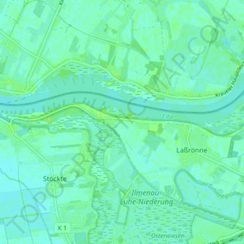 Carte topographique Haue, altitude, relief