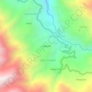 Carte topographique Callapitish, altitude, relief