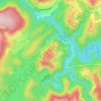 Carte topographique Belluny, altitude, relief