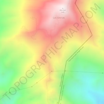 Carte topographique San Luis, altitude, relief