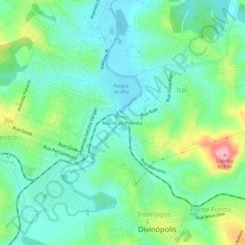 Carte topographique Morro da Pitimba, altitude, relief