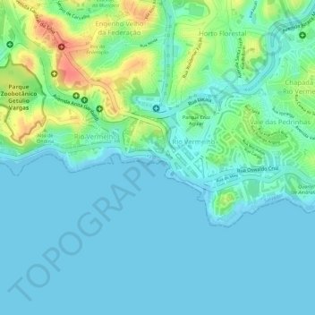 Carte topographique OCA Drones HP Rio Vermelho, altitude, relief