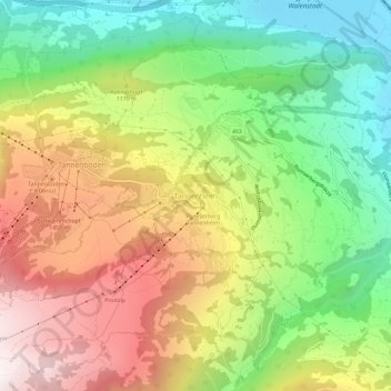 Carte topographique Tannenheim, altitude, relief