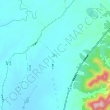 Carte topographique Baofang, altitude, relief