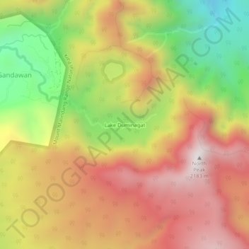 Carte topographique Lake Duminagat, altitude, relief
