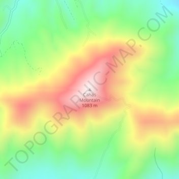 Carte topographique Cahas Mountain, altitude, relief