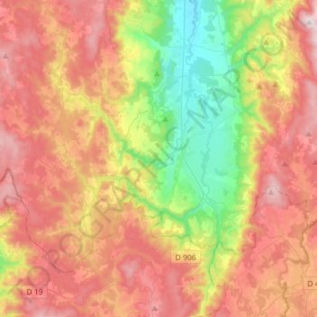 Carte topographique 63220, altitude, relief