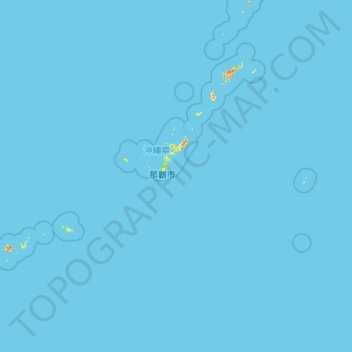 Carte topographique Okinawa Prefecture, altitude, relief
