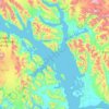 Carte topographique Glacier Bay, altitude, relief