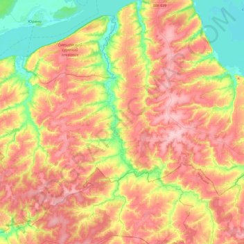 Carte topographique Юнга, altitude, relief