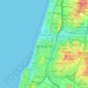 Carte topographique Tel-Aviv, altitude, relief