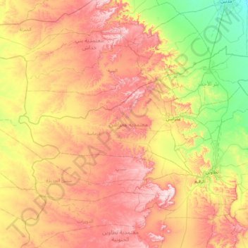 Carte topographique Ghomrassen, altitude, relief