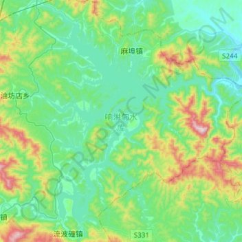 Carte topographique 响洪甸水库, altitude, relief