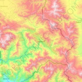 Carte topographique Şemdinli, altitude, relief
