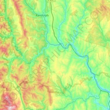 Carte topographique White River, altitude, relief
